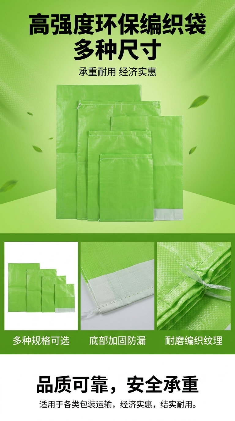 Green plastic bags, reusable eco-friendly bags, large-capacity thickened shopping bags pic 1