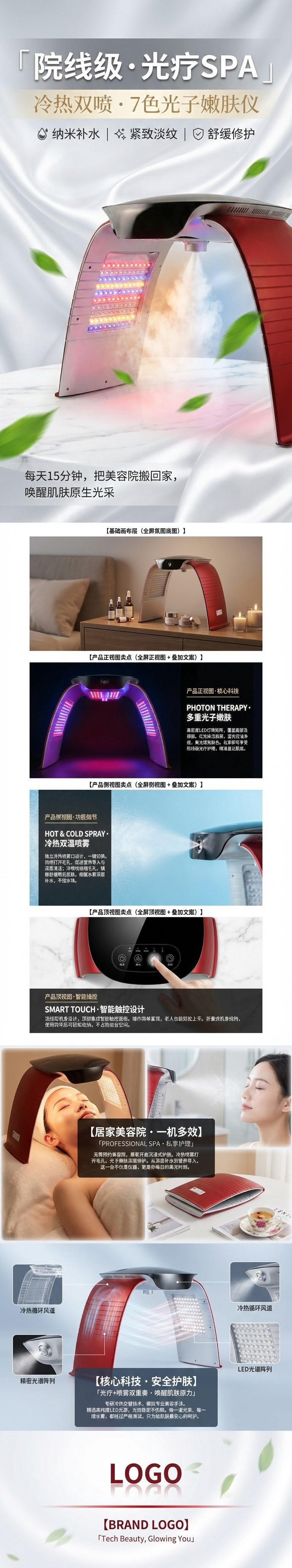 shanilak  导入仪精华脸部家用美容仪器面部美容院用大排灯美容仪组合详情1