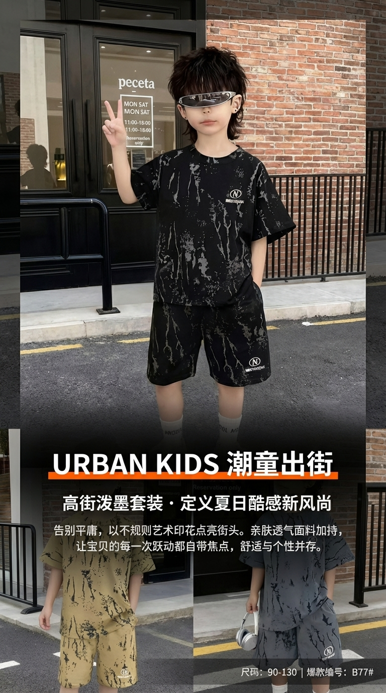潮牌男装男士速干衣短袖潮流夏日服装T恤男士详情1
