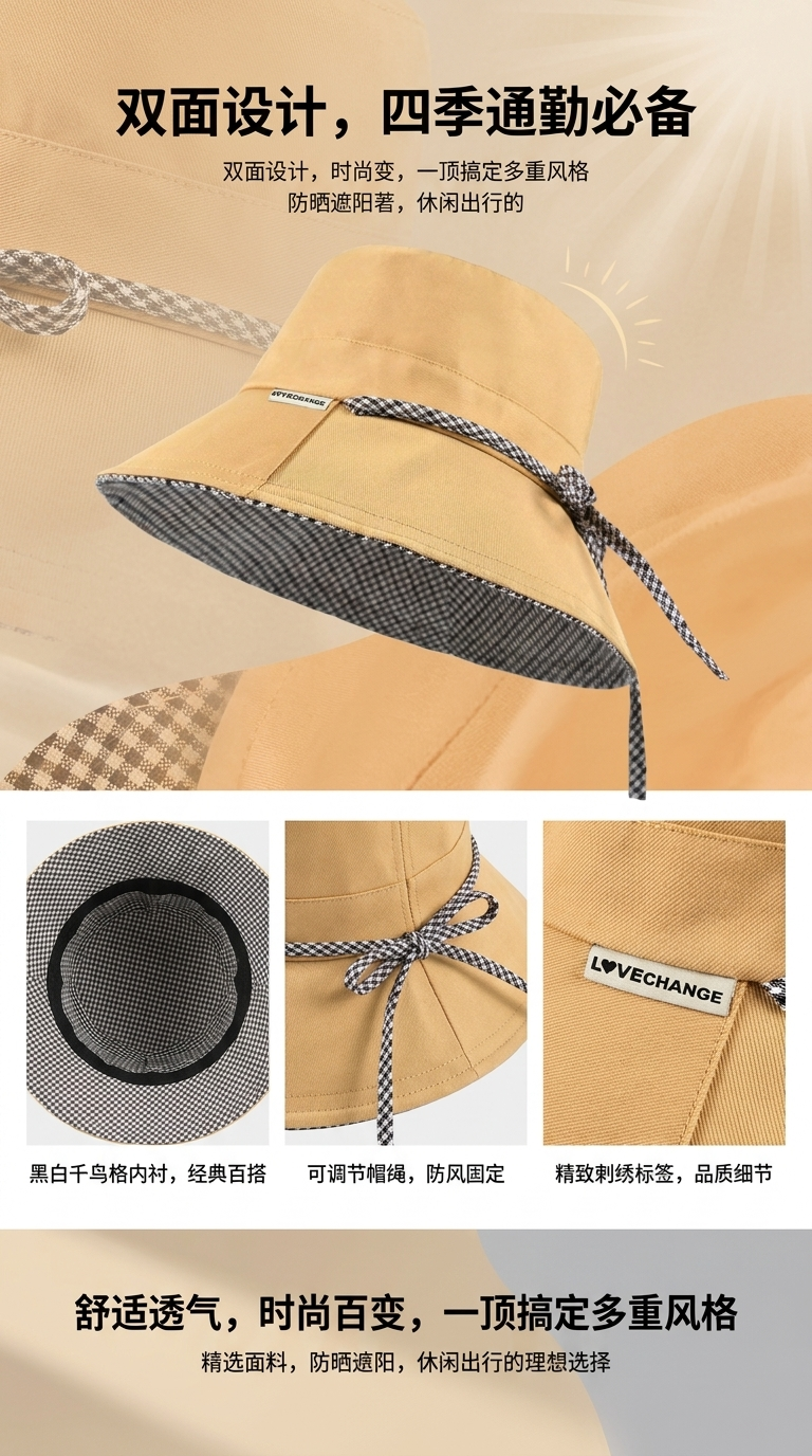 The yellow fisherman's hat is a fashionable and trendy casual sun hat that is suitable for both men and women pic 1