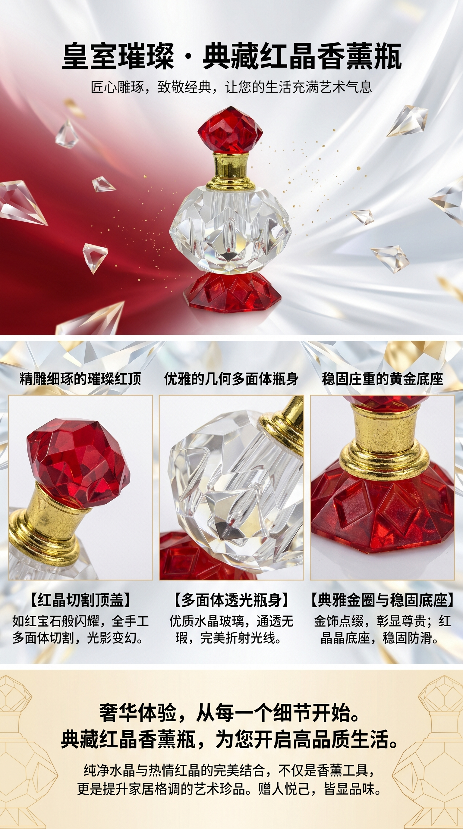 批发K9水晶香水瓶礼盒玻璃封装沉香瓶化妆品1ml精油瓶详情1