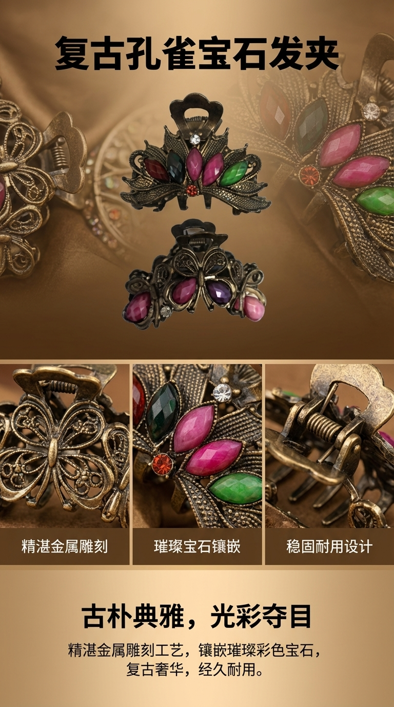 鲨鱼夹发卡抓夹发饰简约时尚女款百搭发夹美妆工具详情1