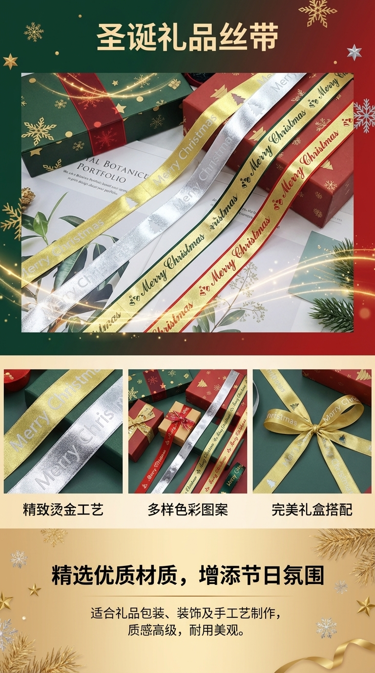 DIY Christmas decoration webbing material package, ribbon ribbed webbing pic 1