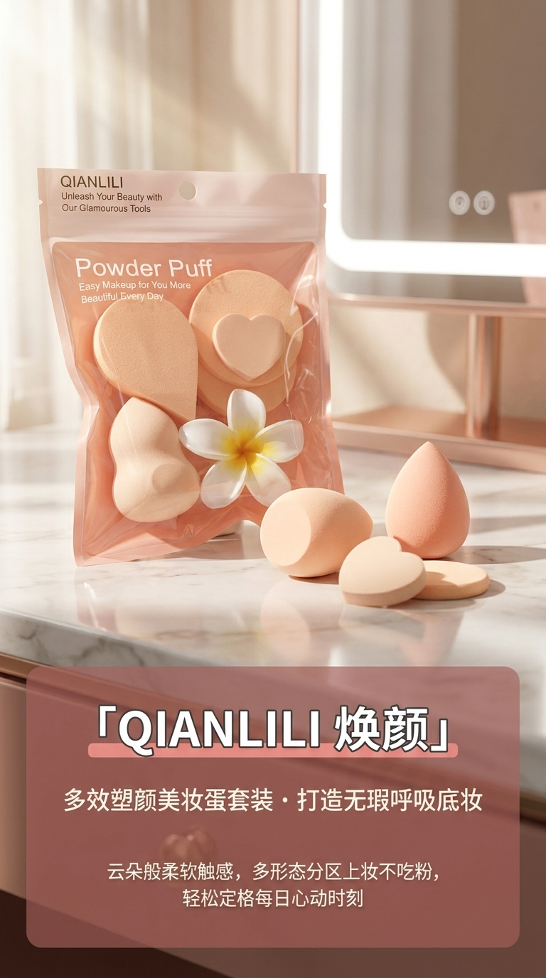 Hot-selling powder puff grab set for beauty egg powder puff, soft and highly absorbent 141141169 pic 1