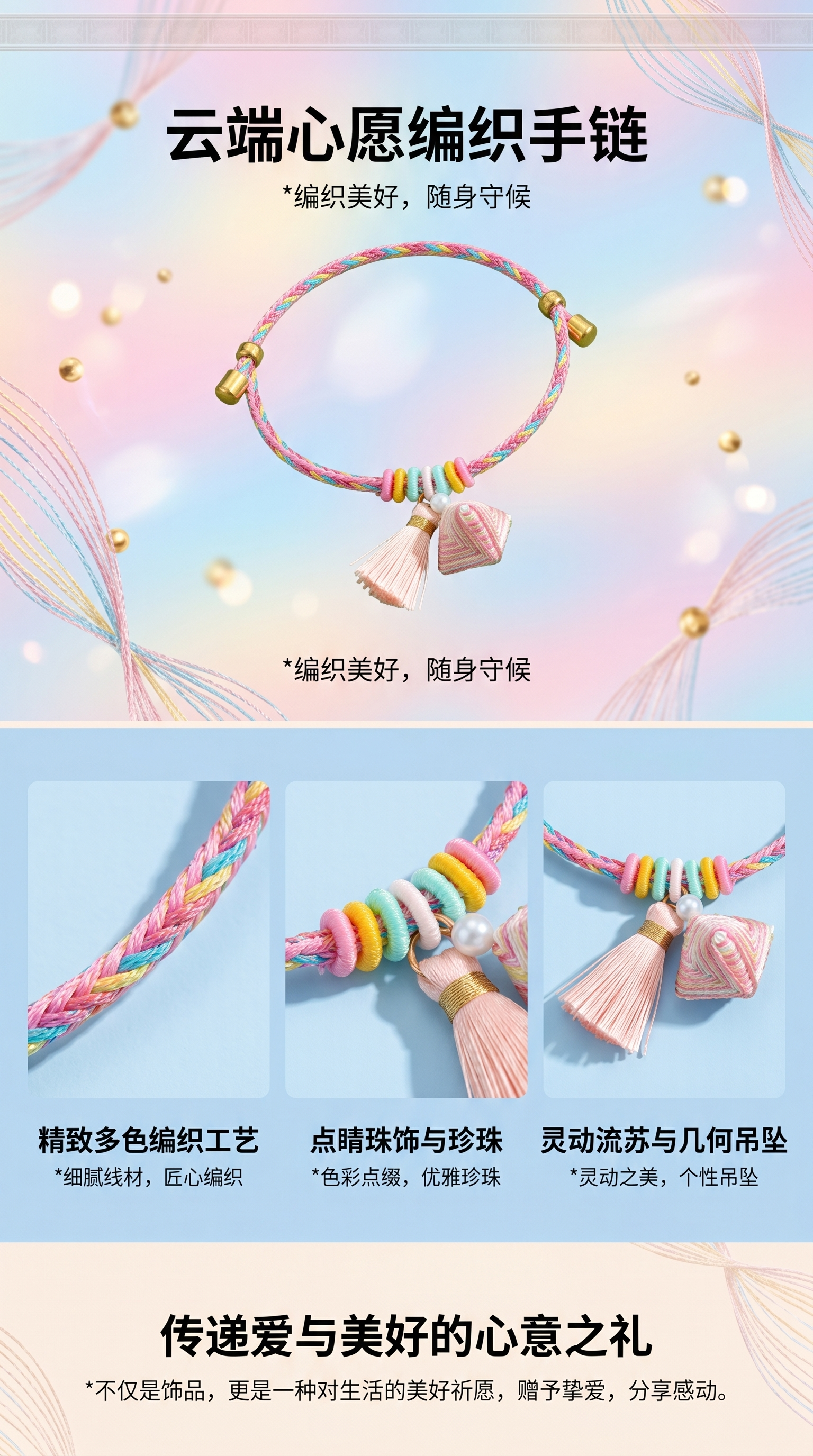 Colorful woven bracelets are fashionable and personalized. Hand-woven couple styles are available in multiple colors pic 1