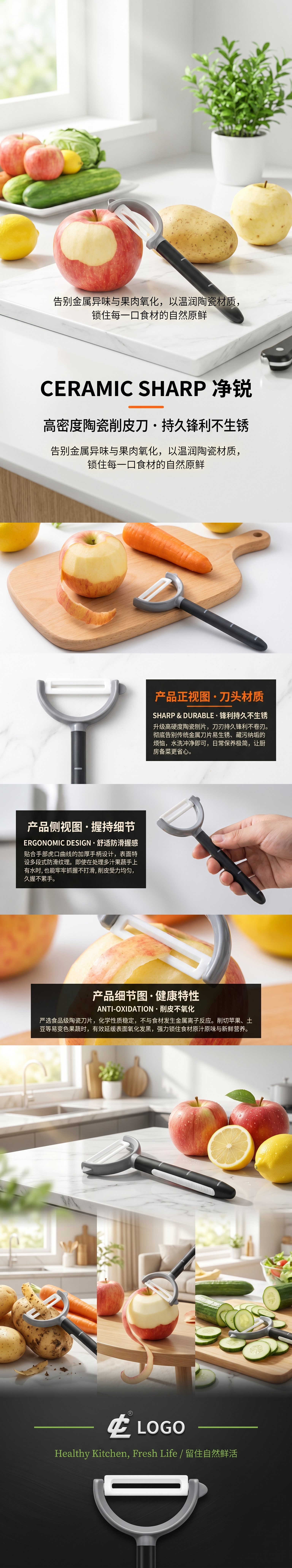 陶瓷削皮器陶瓷削皮器家用厨房神器去皮工具不锈钢刀片详情1