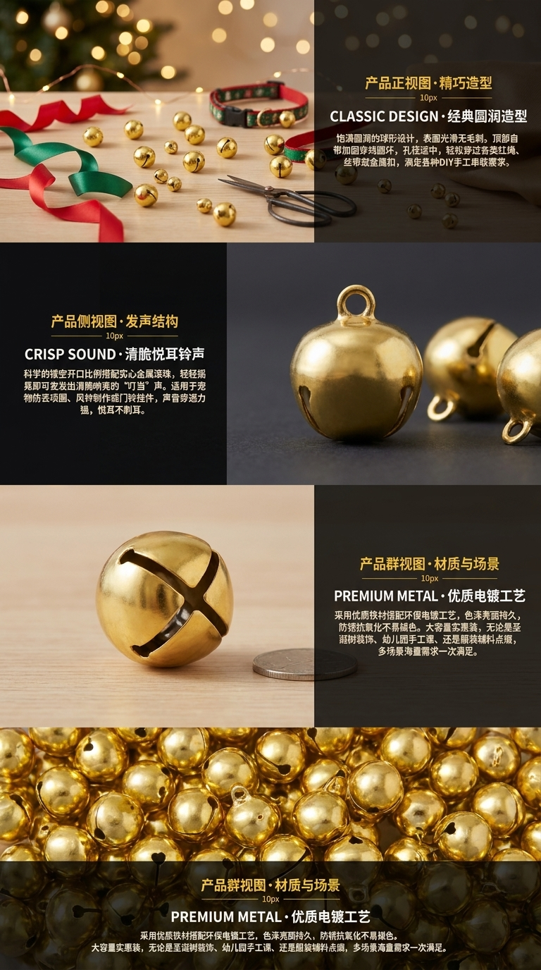 Golden bells can be made into various pendants pic 2