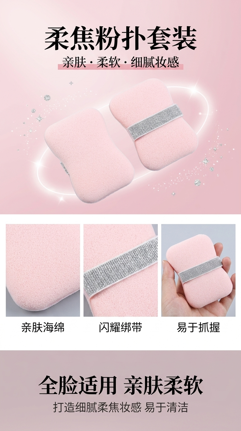 粉色美妆蛋迷你毛绒粉扑葫芦化妆海绵美妆粉扑详情1