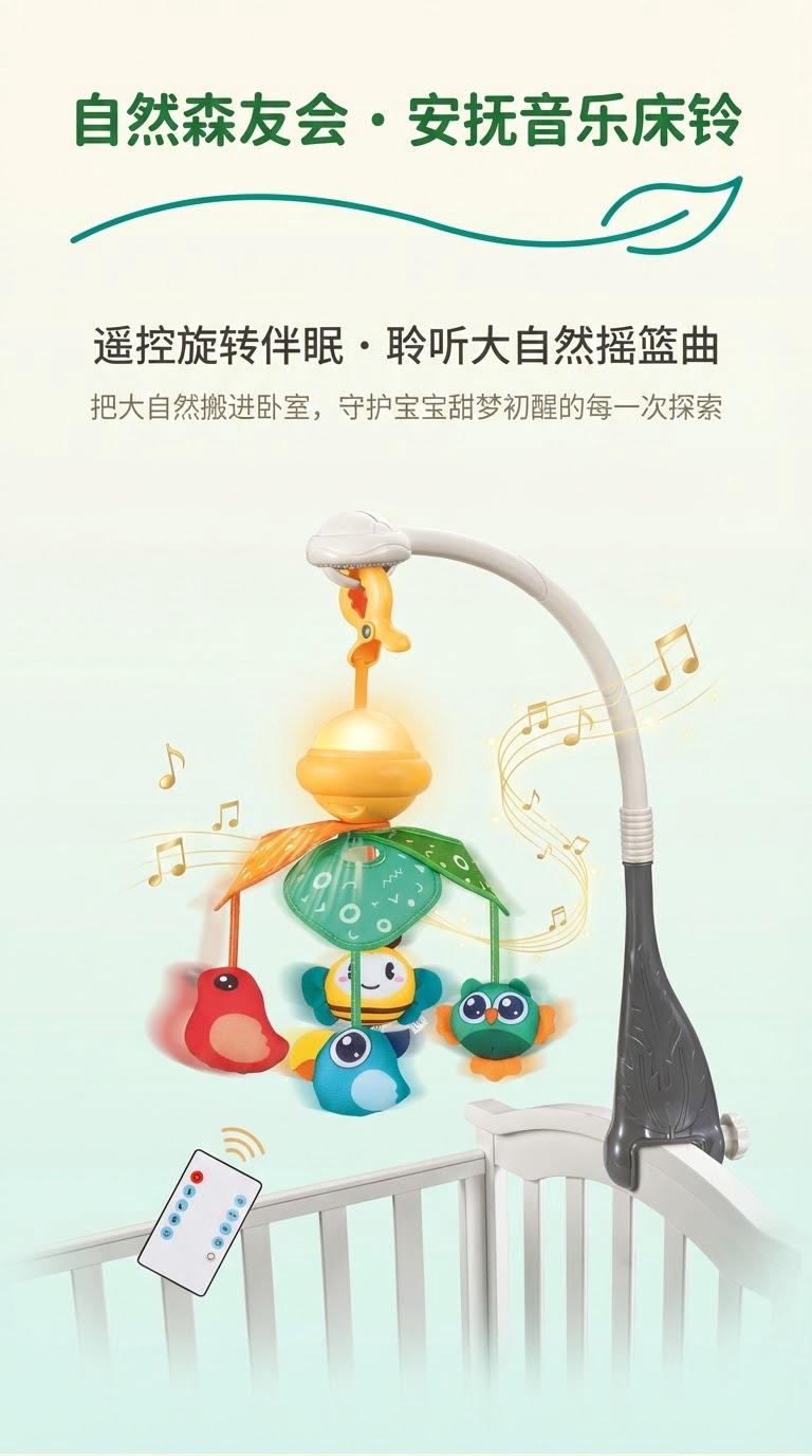 音乐玩具婴儿床挂饰海狮床挂玩具儿童铃铛婴儿床上婴儿玩具宝宝早教礼物俄罗斯专供详情1