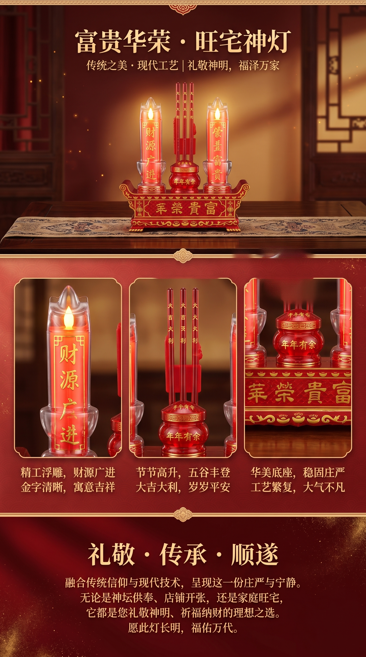 Red candles, scented candles, romantic atmosphere, birthday parties, wedding decorations, candlesticks pic 1