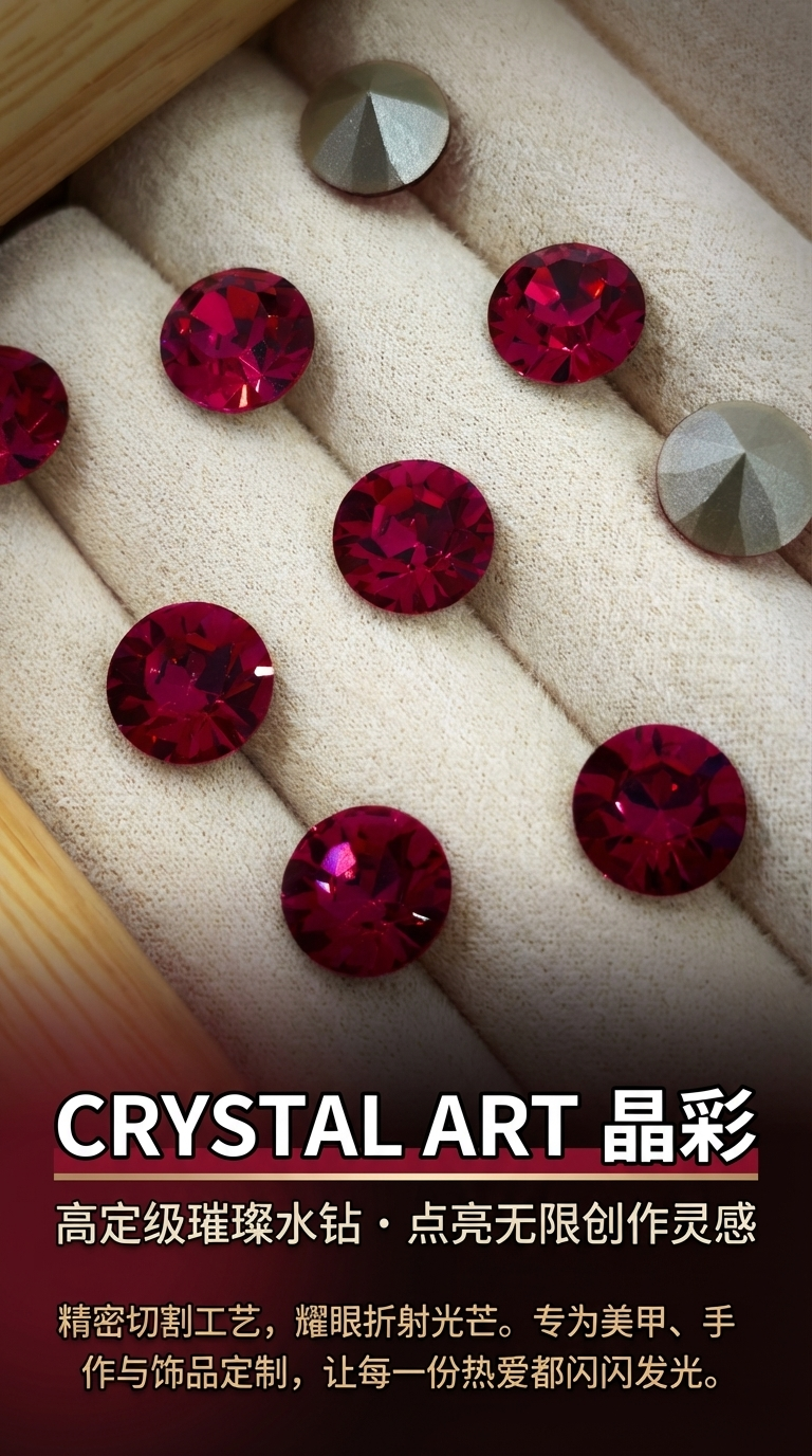 仿捷克SS47尖底戏曲头饰钻 玫红10.7mm捷克戏曲凤冠配件厂家批发详情1