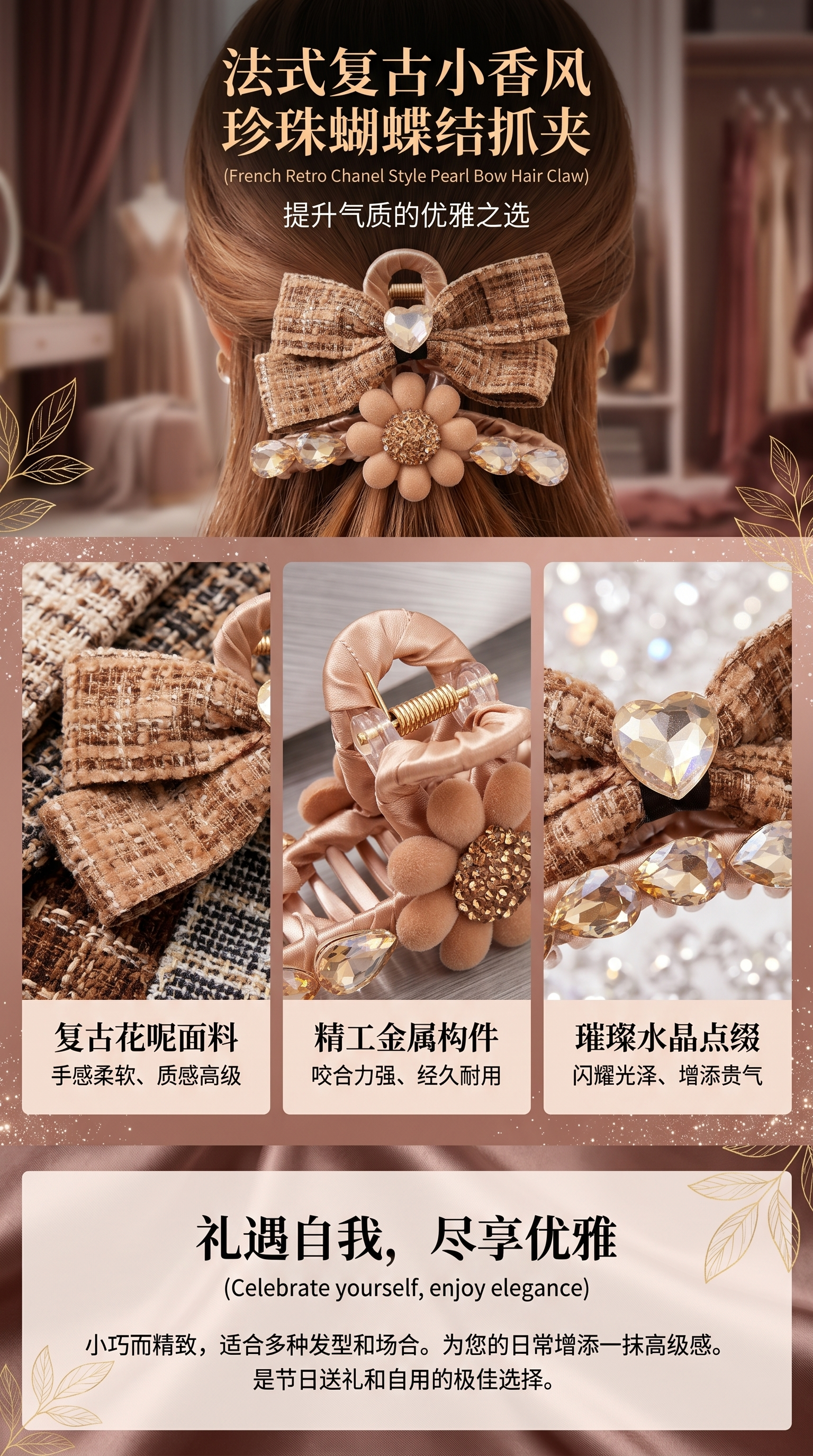 鲨鱼夹鸭嘴夹抓夹发卡发饰发夹 时尚简约大号发夹详情1