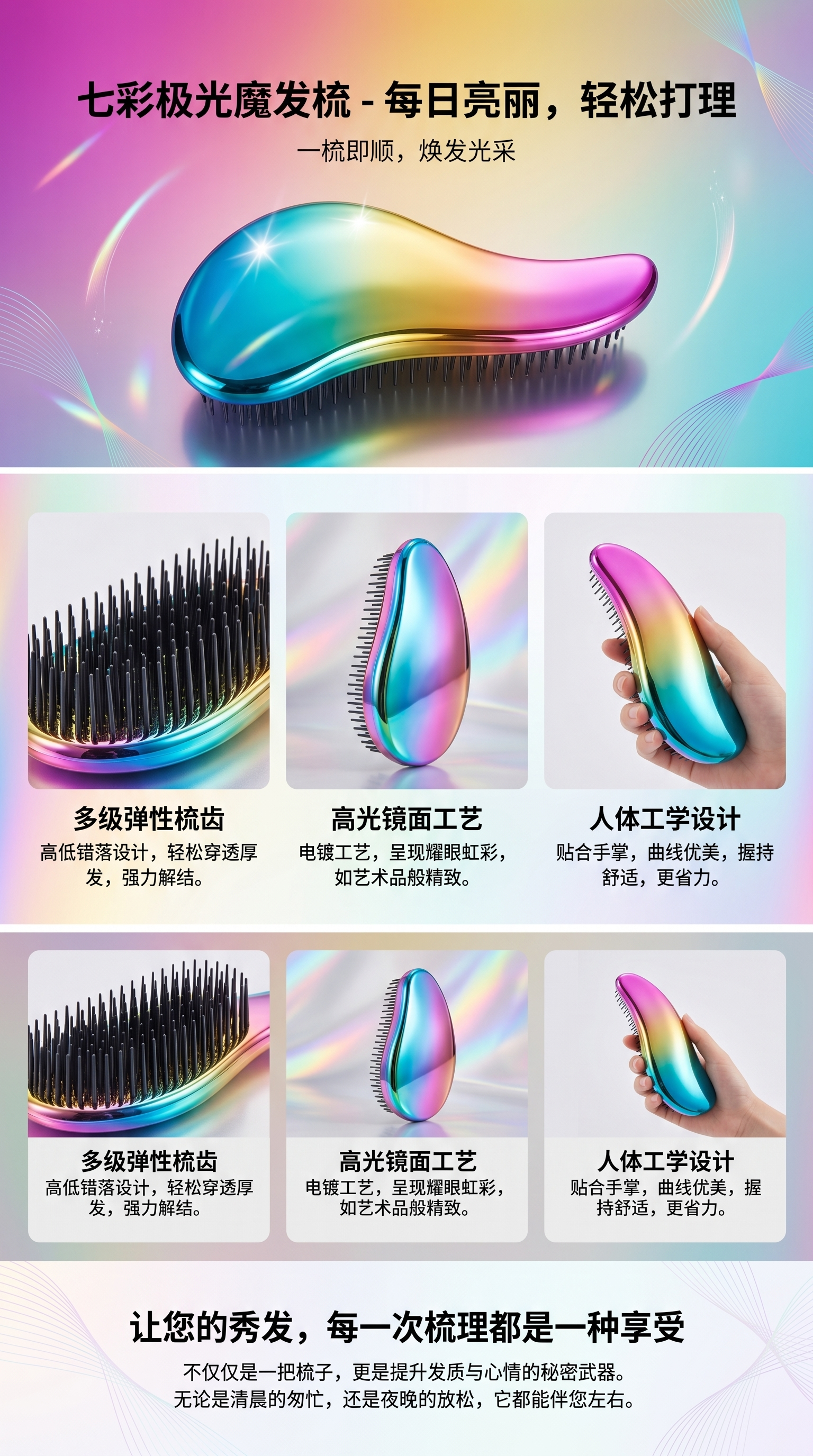 彩虹色反光自行车座垫舒适减震透气防滑骑行坐垫详情1