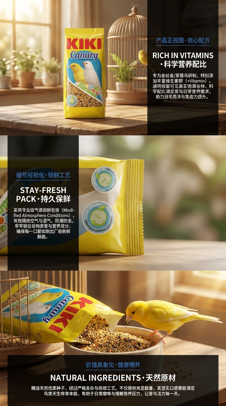 KIKI Canary鸟食包装袋宠物食品大容量装150740299详情2