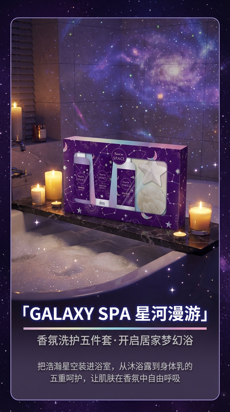 Dreamy Dreamy Orchid Purple Starry Sky Theme Gift Box set Body Lotion Body Scrub Body Wash Star Explosion Combination Set Gift Good Product Manufacturer Wholesale Price Body Care bath set pic 1