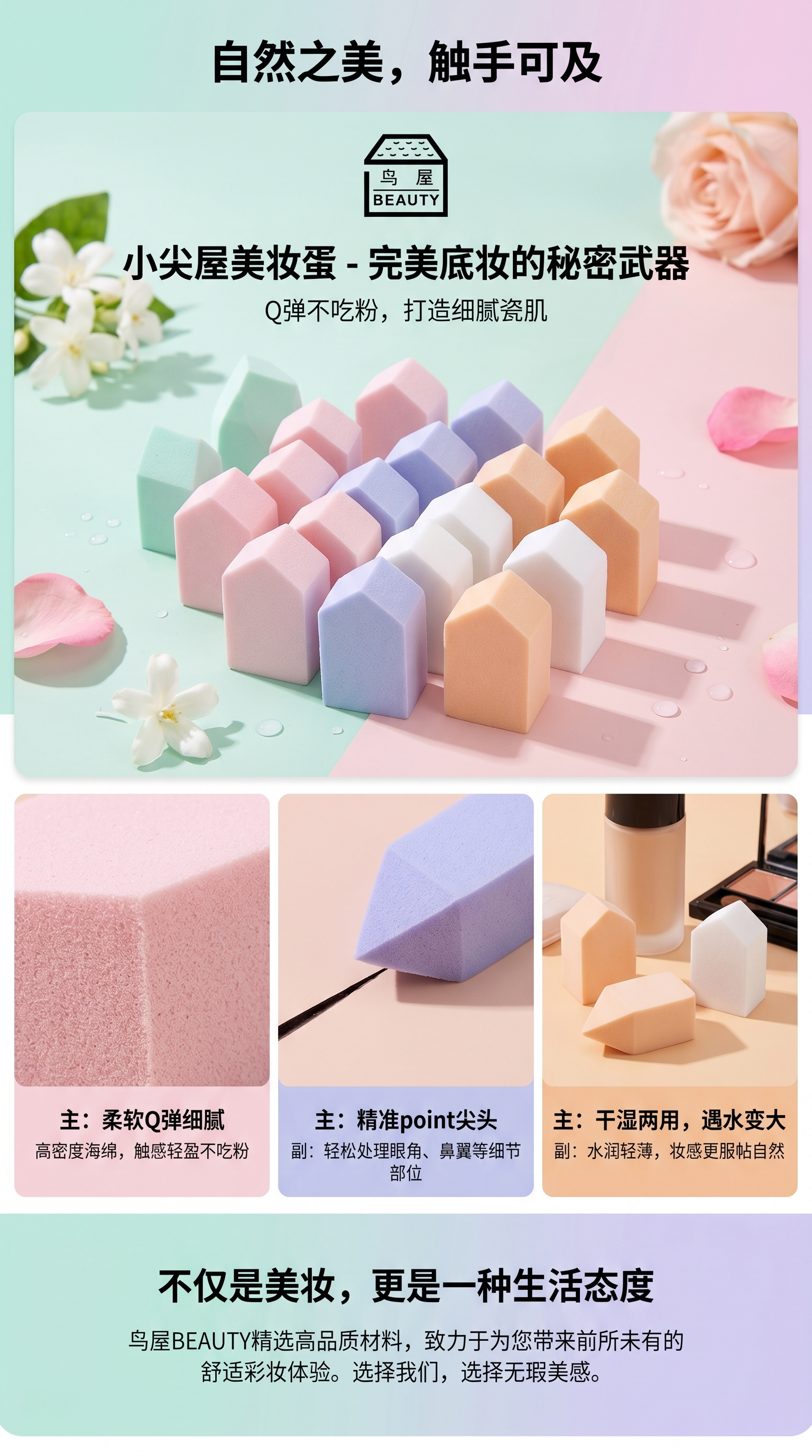 美妆蛋超柔亲肤粉底蛋上妆工具120g美妆蛋194645214详情1