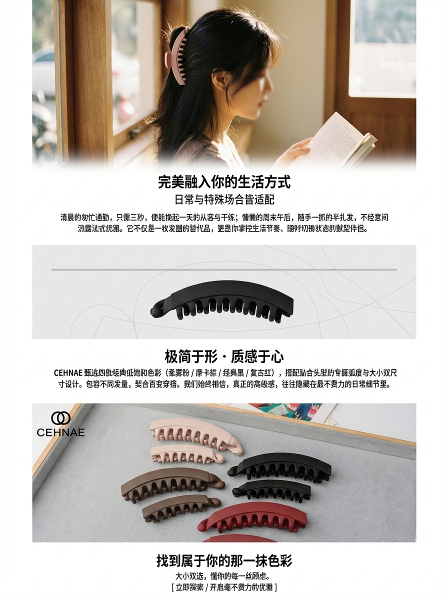 韩版头饰配件  简约气质女孩百搭抓夹半扎发夹优雅风发卡边夹详情4