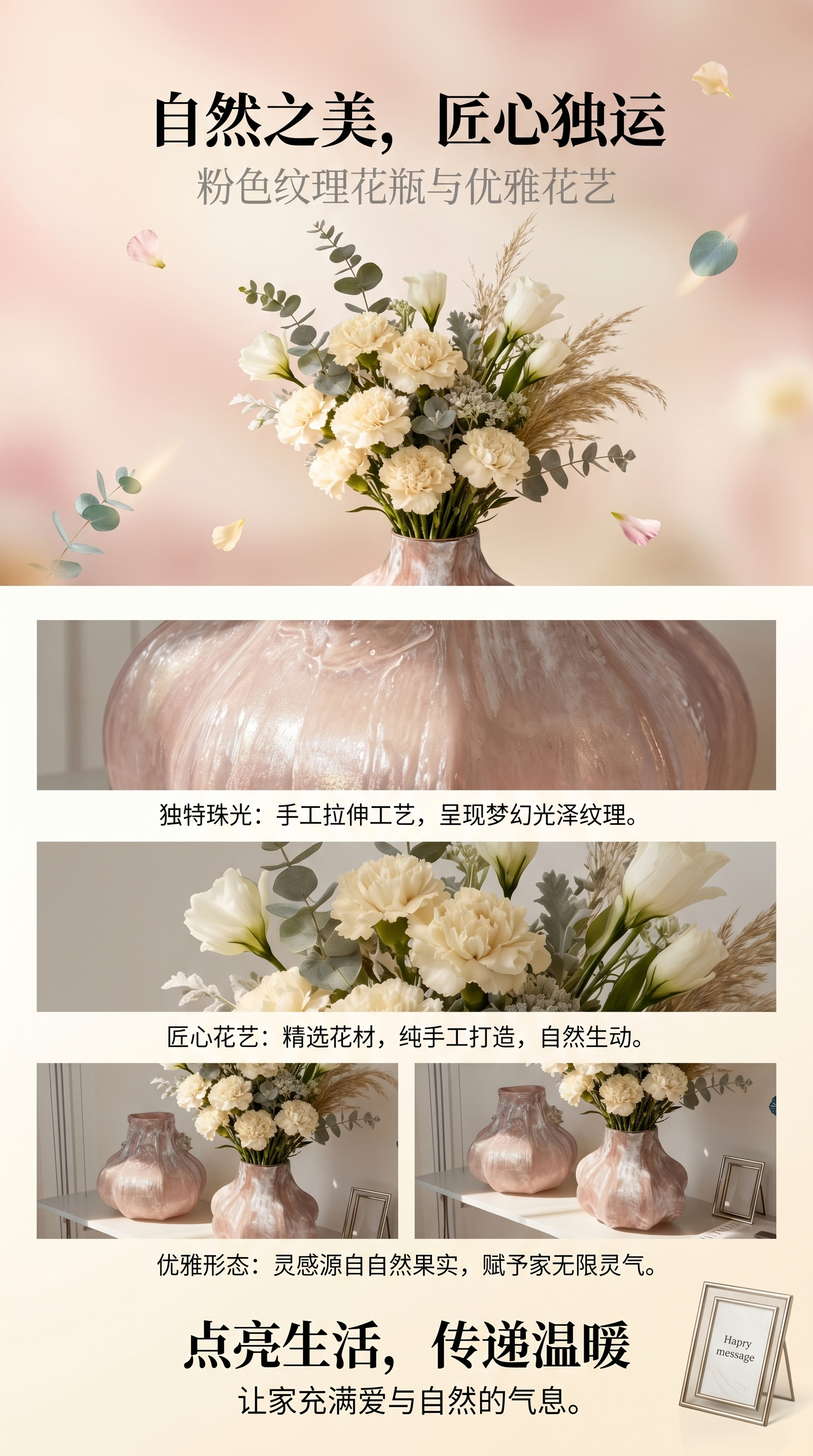 Glass vases for floral decoration and living room flower arrangements, Nordic style, simple and high appearance level pic 1