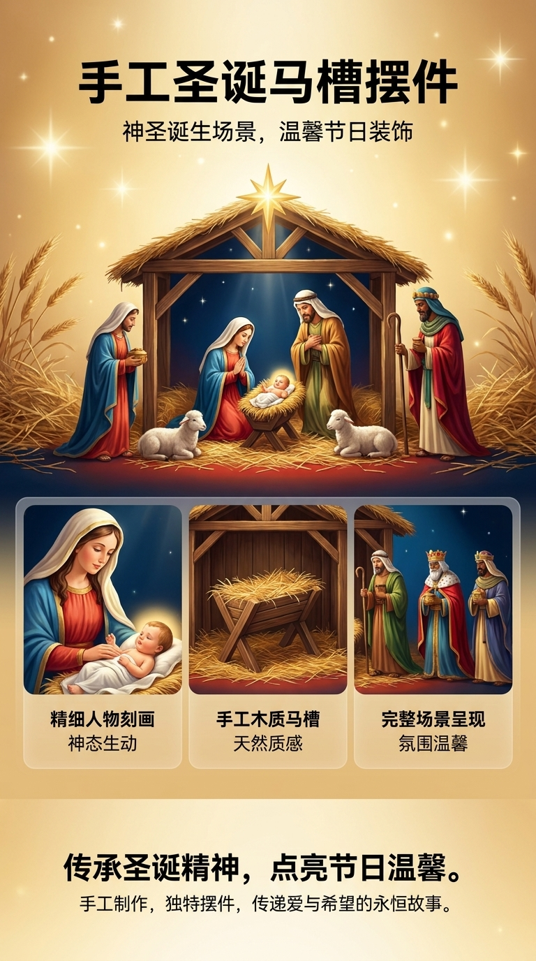 Christmas Nativity scene ornaments, decorative ornaments, home ornaments, festival decorations pic 1
