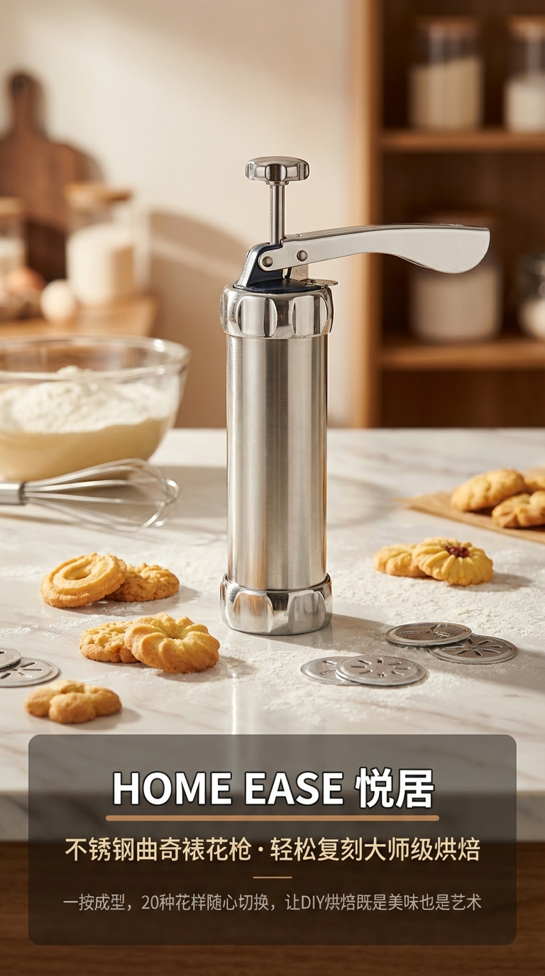 Cookie gun, extrusion cookie machine, aluminum alloy cream piping gun, extruder, bean melting and baking tools pic 1