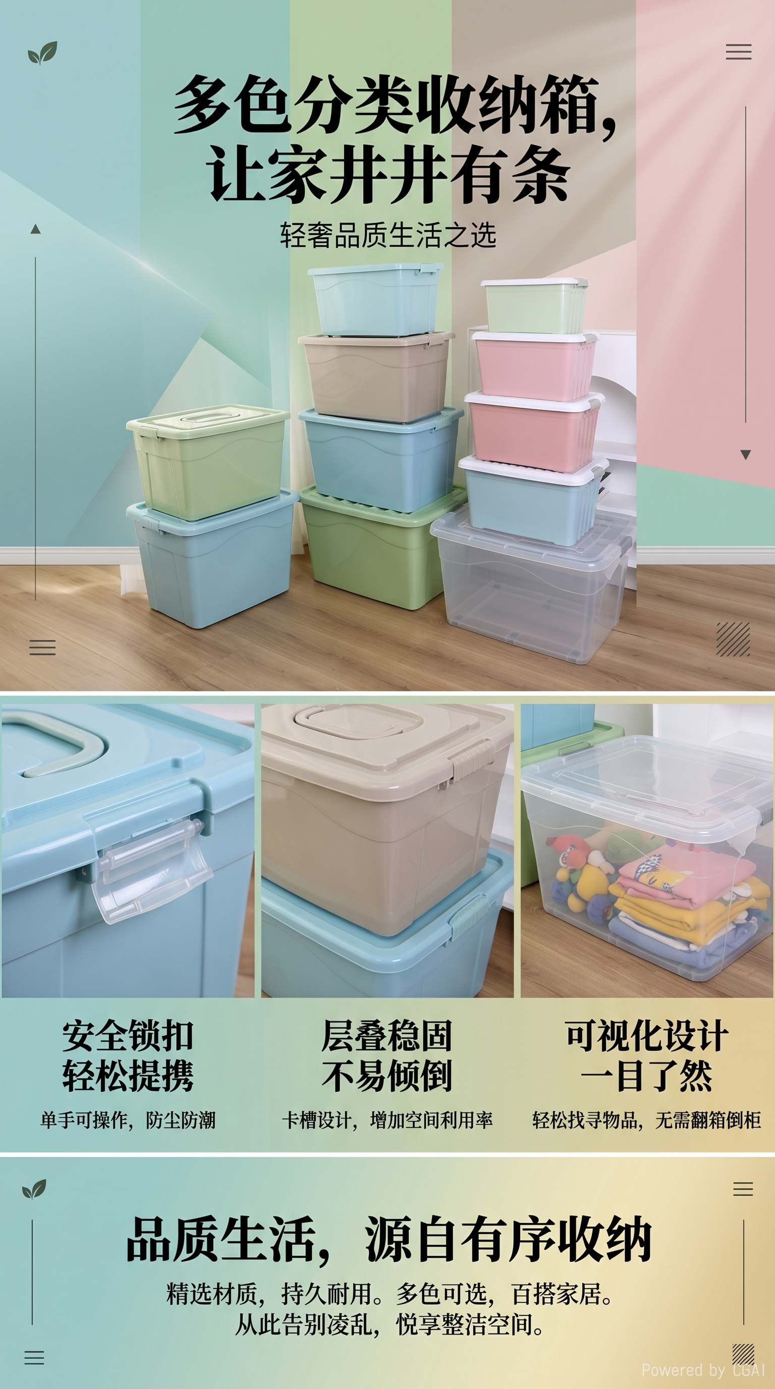 Plastic storage boxes, toy and clothing storage boxes, hand-held storage boxes with LIDS, large thickened wheeled car organizing boxes pic 1