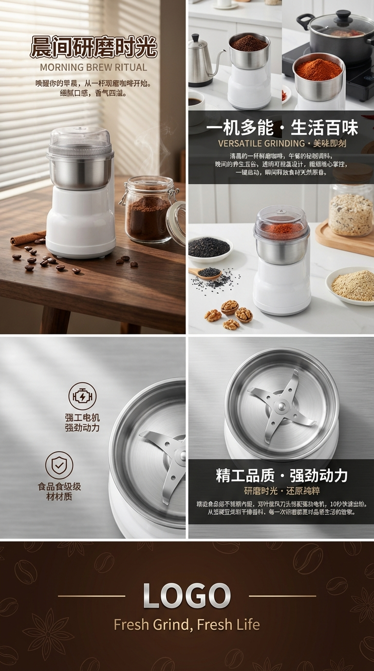 不锈钢家用电动药材研磨咖啡小型研磨机干磨机磨粉破壁机详情3
