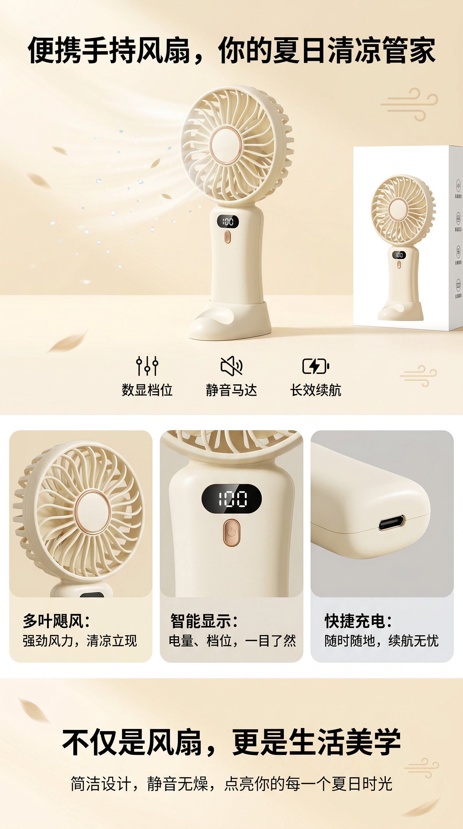 便携式手持风扇清凉降温便携风扇夏日必备详情1