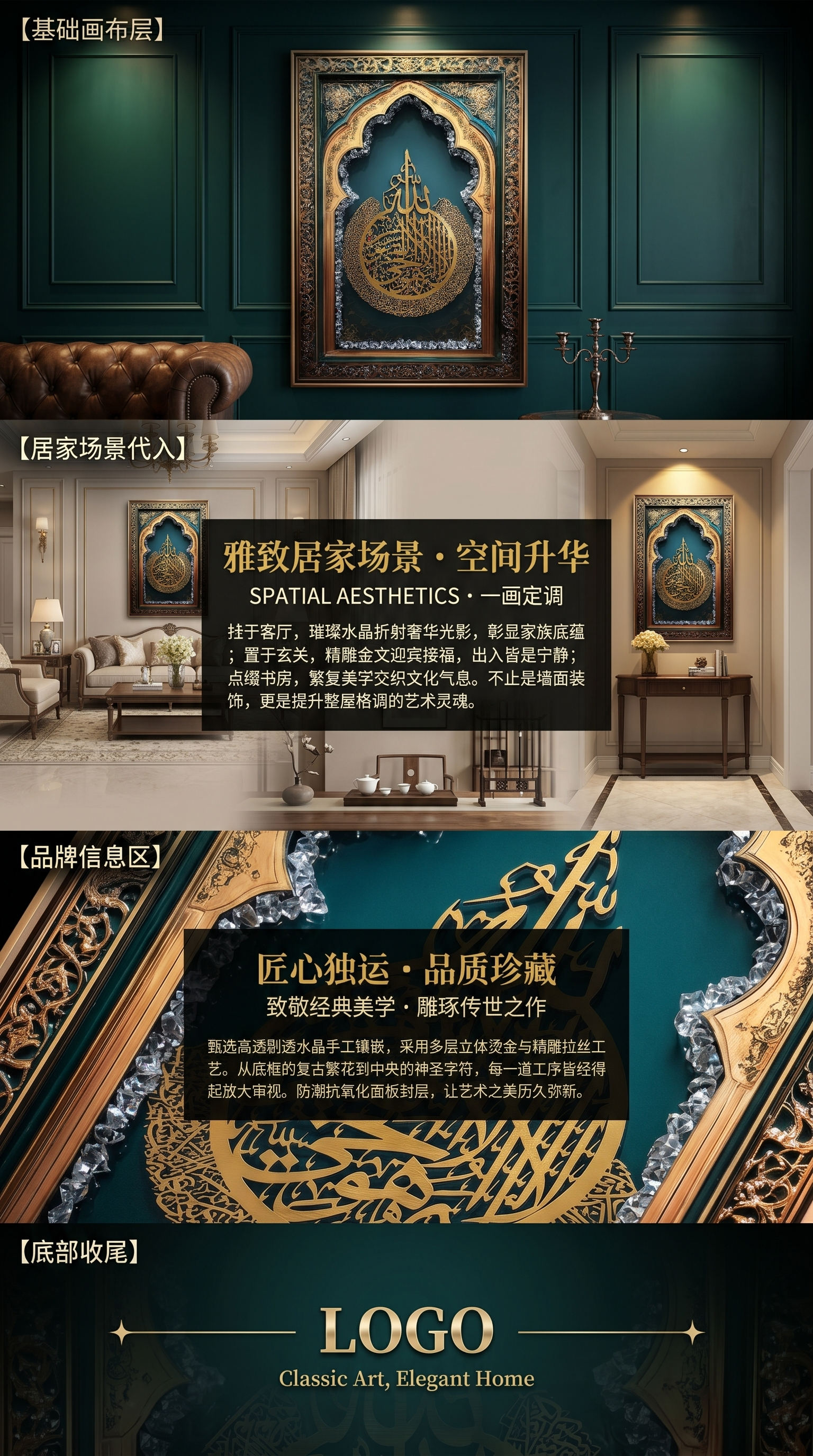 阿拉伯书法装饰画 挂画客厅艺术墙饰 书房办公装饰画详情3