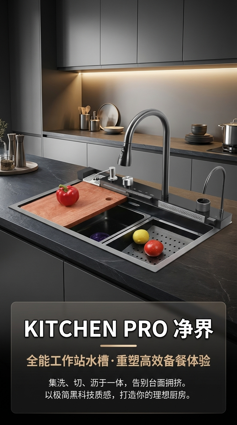 厂家出口手工水槽鲸鱼水槽不锈钢厨房家用洗菜盆洗碗池碗槽详情1
