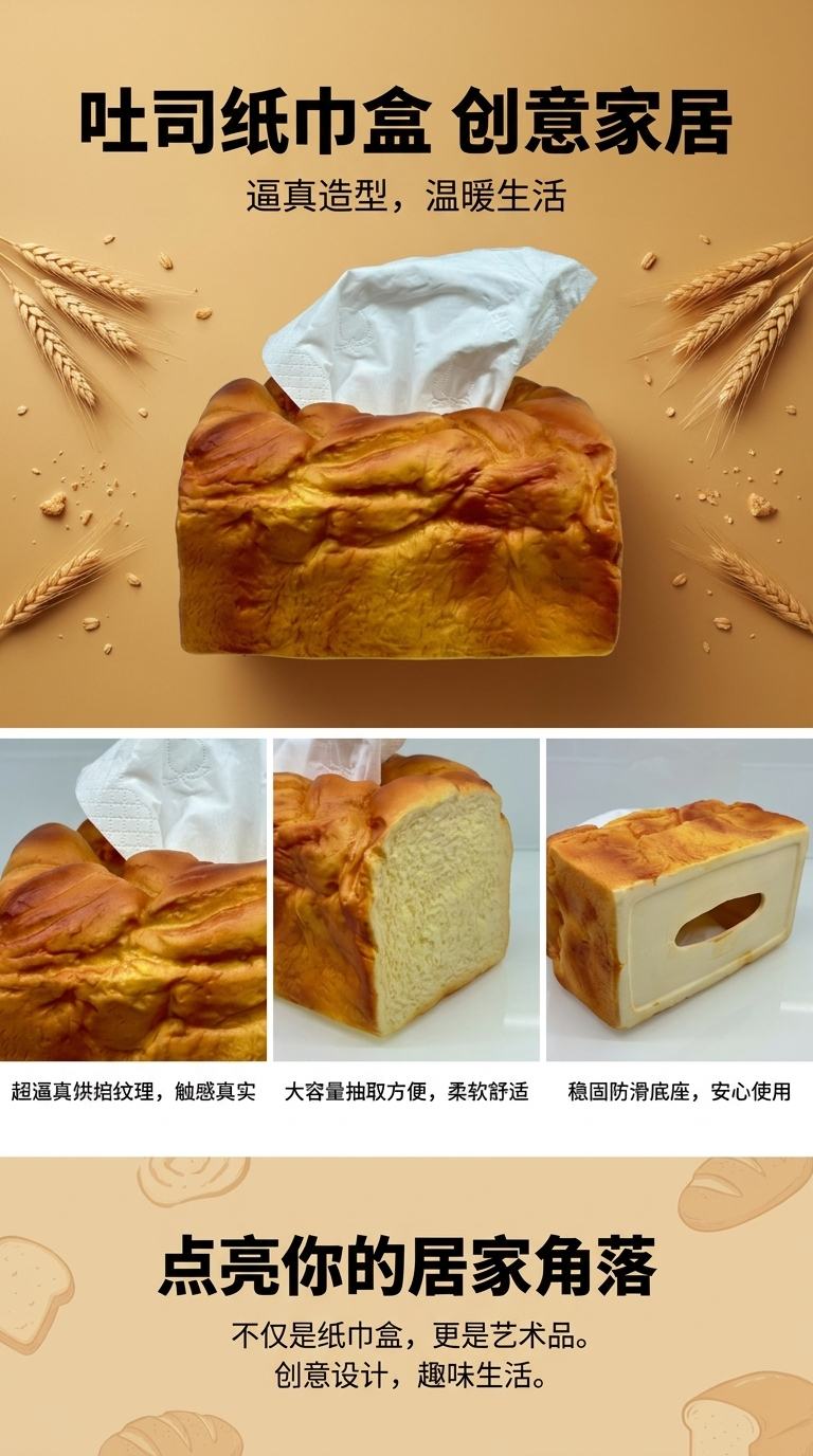 时尚面包辣椒造型纸巾盒 送礼优选客厅家居好物详情1