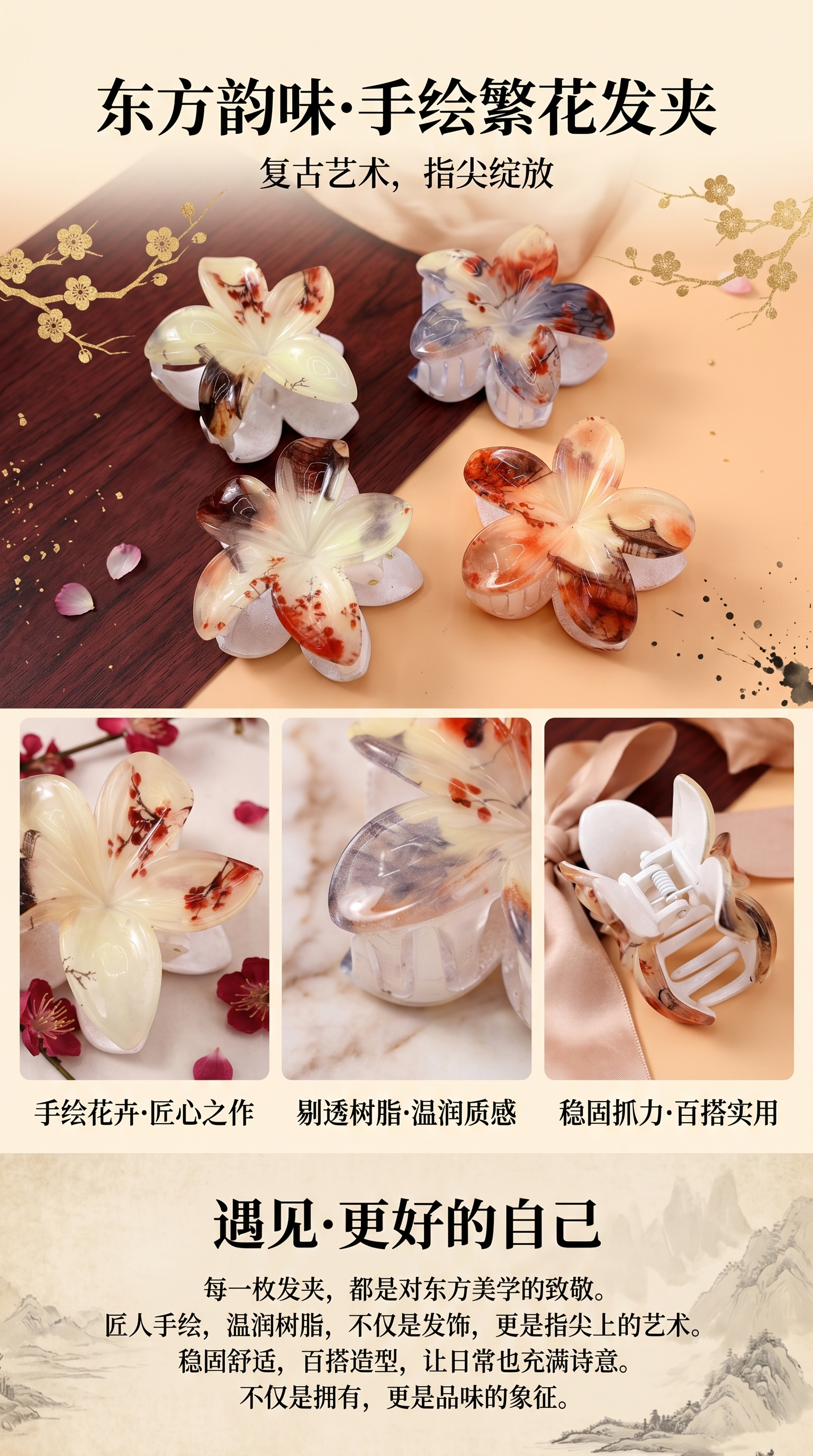 醋酸鲨鱼夹抓夹发卡发夹180g 防滑大号盘发工具详情1