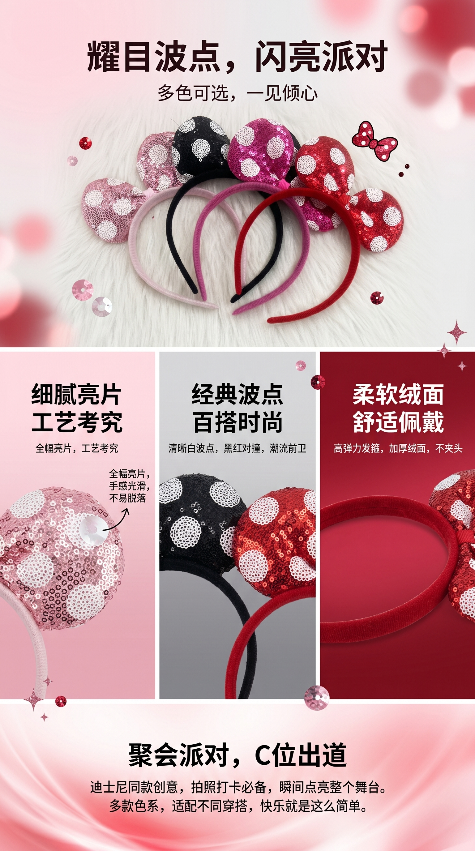 珍珠装饰儿童头饰发箍底胚 时尚百搭头箍详情1