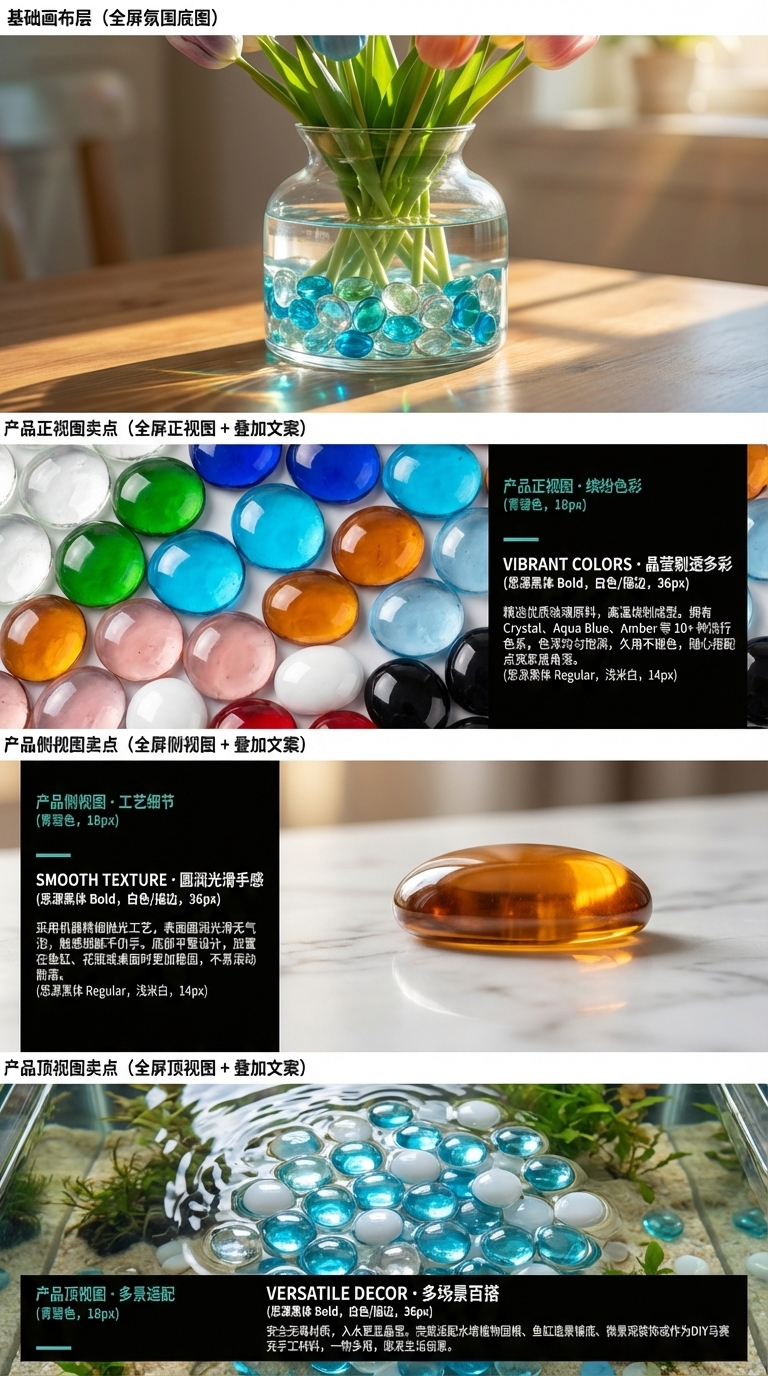 彩色玻璃石彩色透明玻璃腰果黑瓷奶油白腰果石头工厂直销批发零售详情2