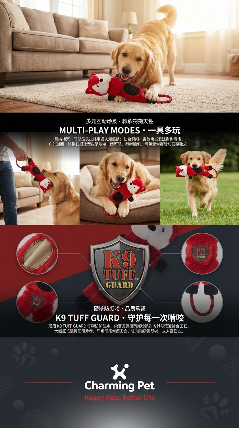 Durable dog toys, pet supplies, pet dog toys, pet toys, high-quality, wear-resistant and durable 15 'long body series pic 3