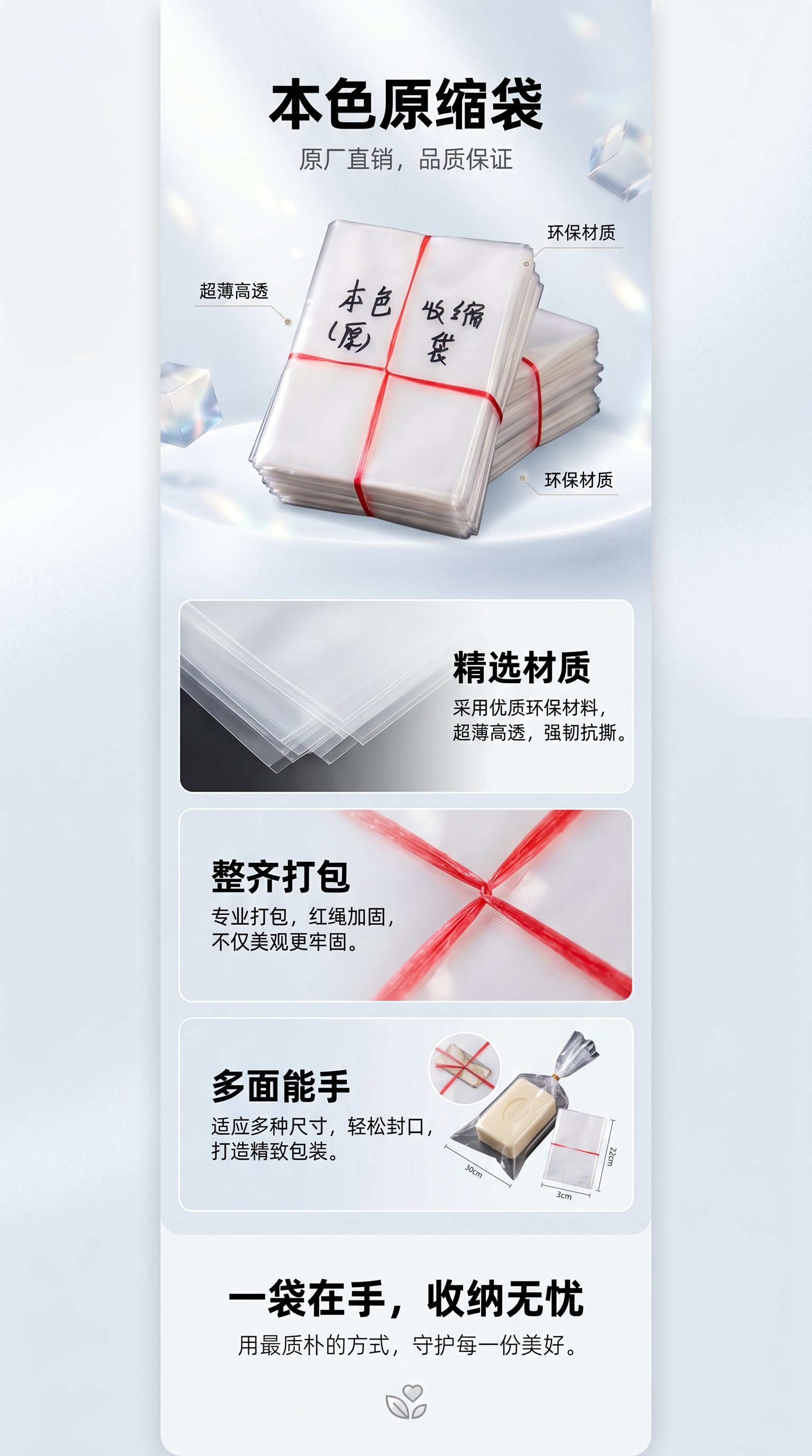 PVC热收缩静电膜24×45mm电线电缆包装用透明塑料热缩膜详情1