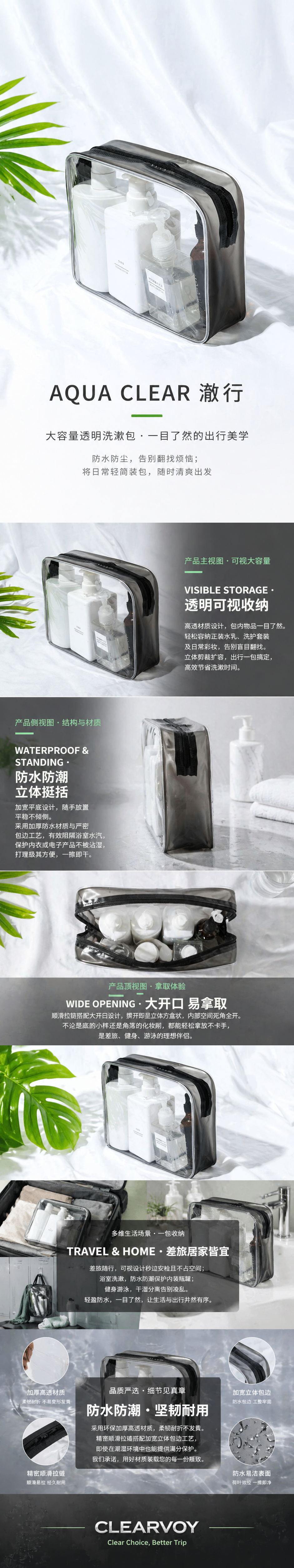 透明化妆收纳袋大容量可重复使用防尘防水详情1