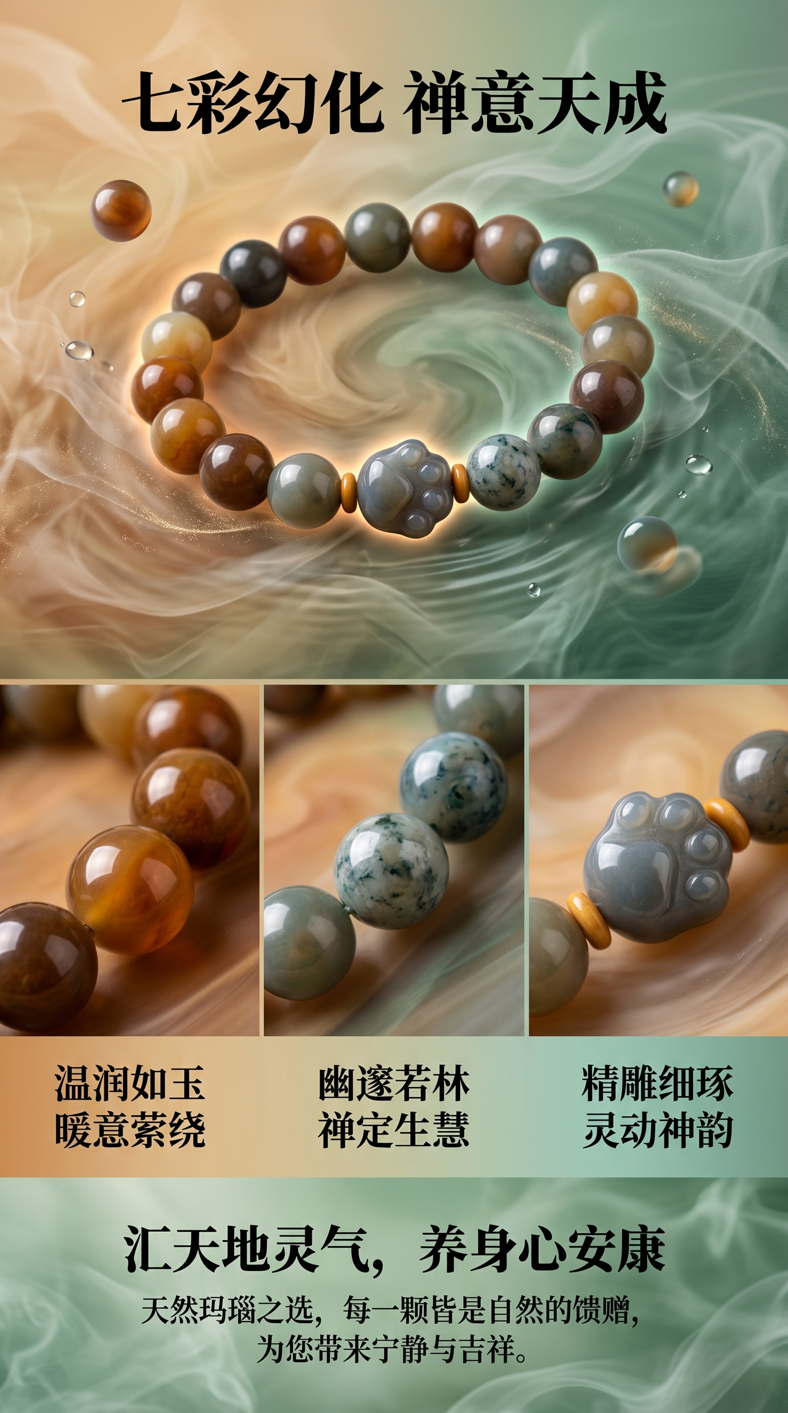 Natural crystal bead bracelet with adjustable rope, a fashionable accessory suitable for both men and women pic 1