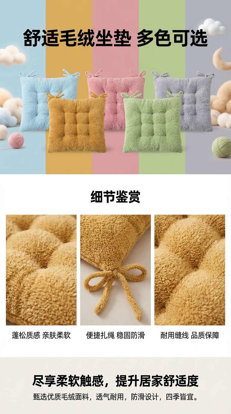 美臀垫护腰坐垫记忆棉夏季学生可爱屁垫坐姿椅38*38cm151927592详情1