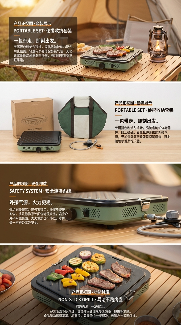 BK101新款卡式炉户外便携式炉具折叠卡斯炉野外露营炊具燃气灶瓦斯炉煮详情2