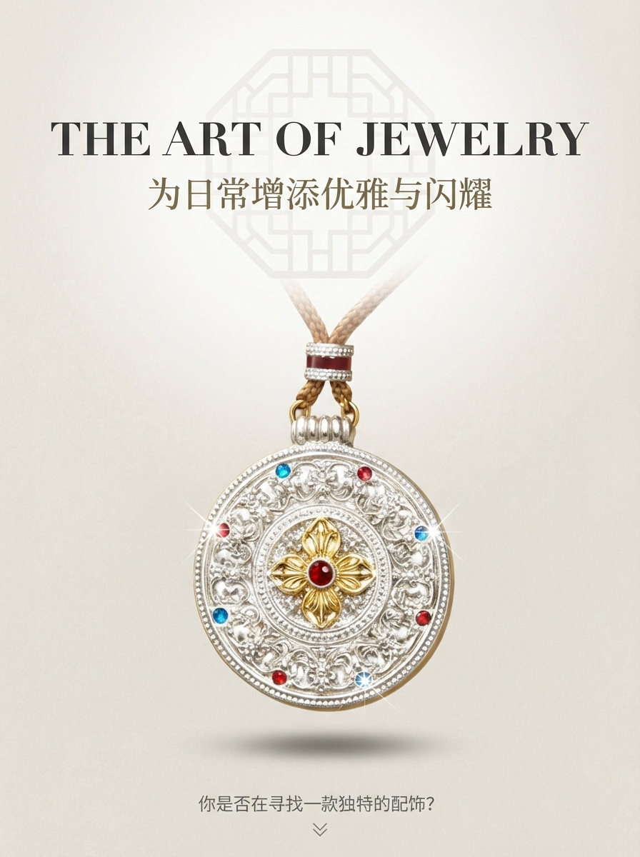 Electric white inlaid chain, hand-painted color-separated hollowed-out compass, silver pendant necklace, simple and versatile for women, a perfect gift pic 1