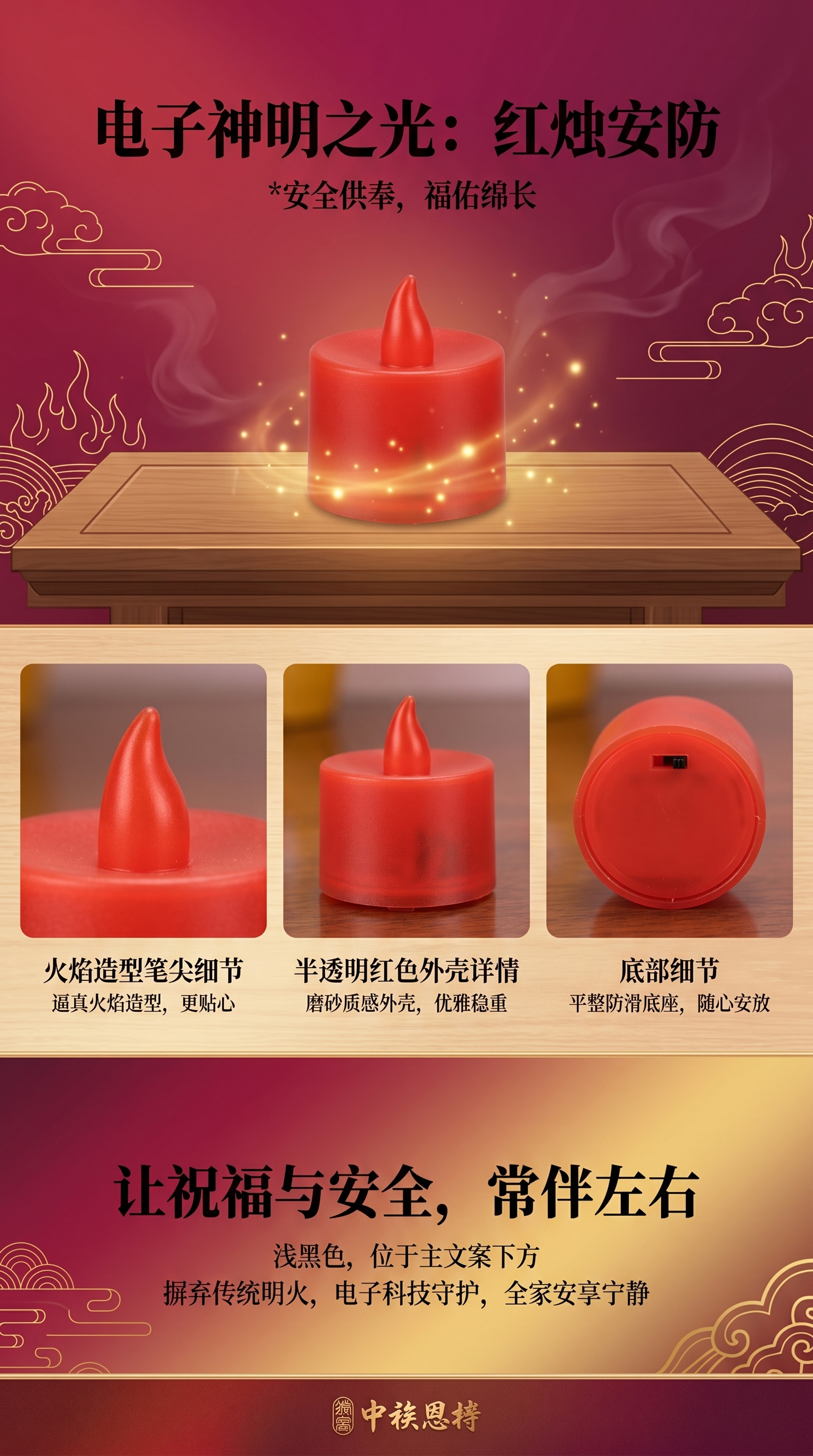 Red candle-shaped objects, scented candles, home decoration ornaments, candlesticks, gifts pic 1
