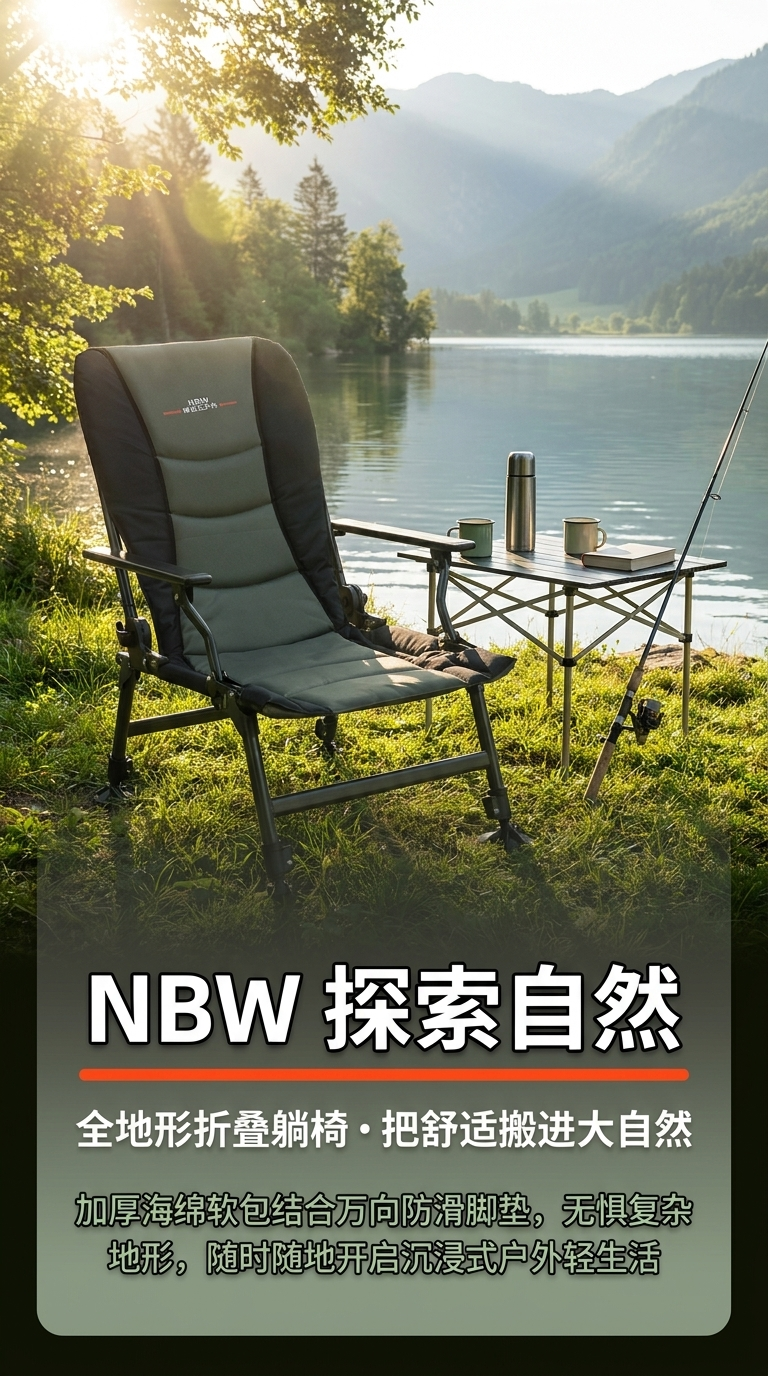 欧鲤椅可升降野营折叠桌椅山地户外露营桌月亮椅老人户外用品便携详情1