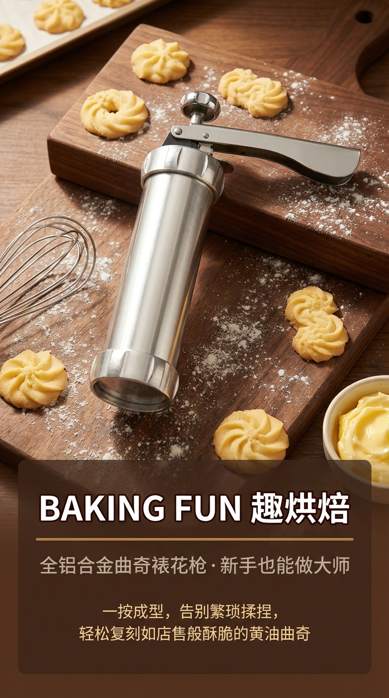 Cookie gun, extrusion cookie machine, aluminum alloy cream piping gun, extruder, bean melting and baking tools pic 1