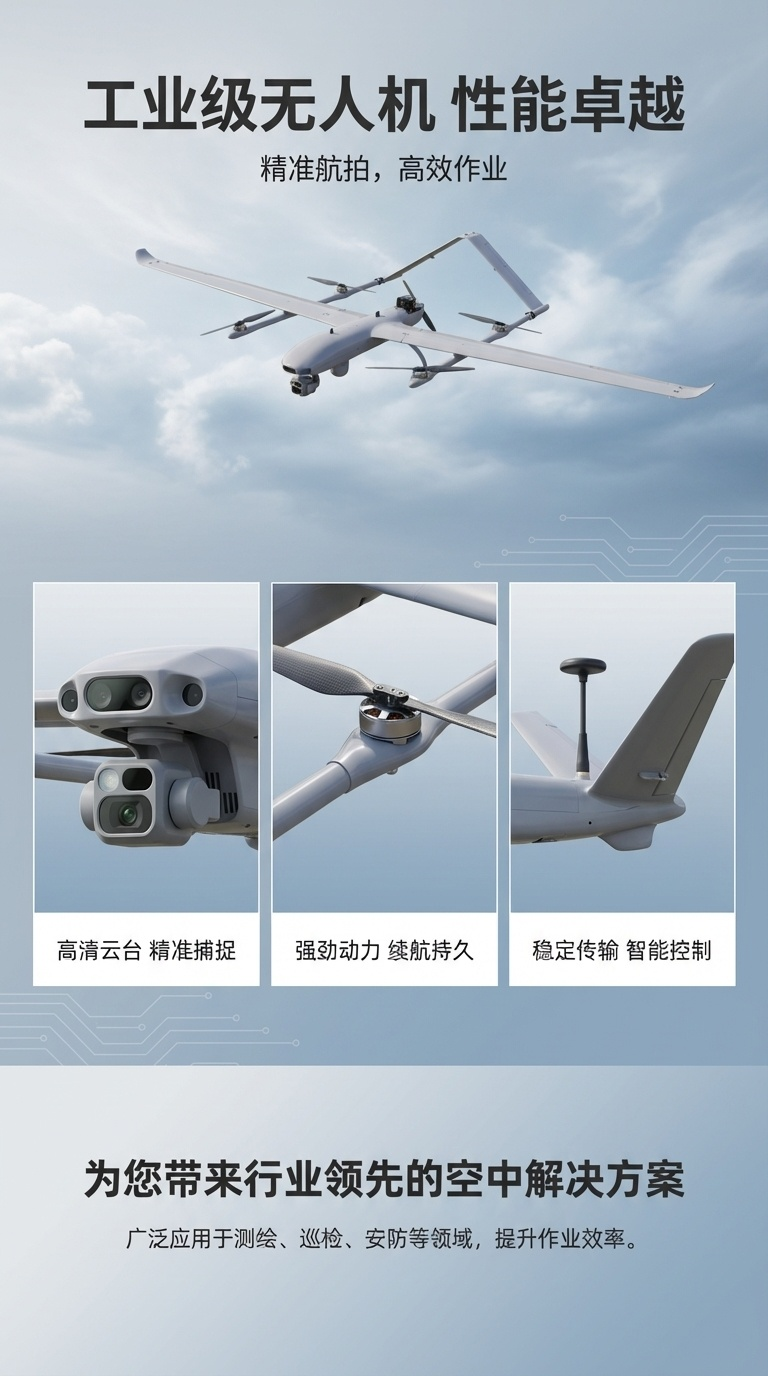 星途领航大型无人机油动垂直起降复合翼大型无人机平台VF150P详情1