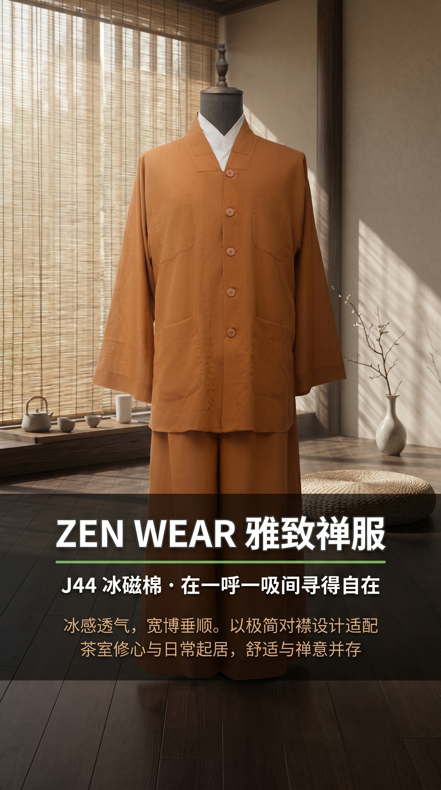 橙色中式服装修身显瘦新款国风服饰103300888详情1