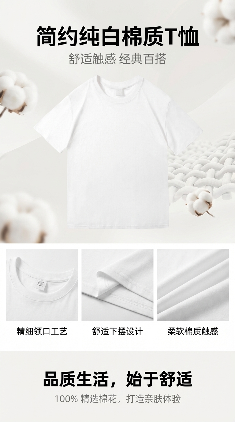 White men's short-sleeved trendy T-shirt pic 1