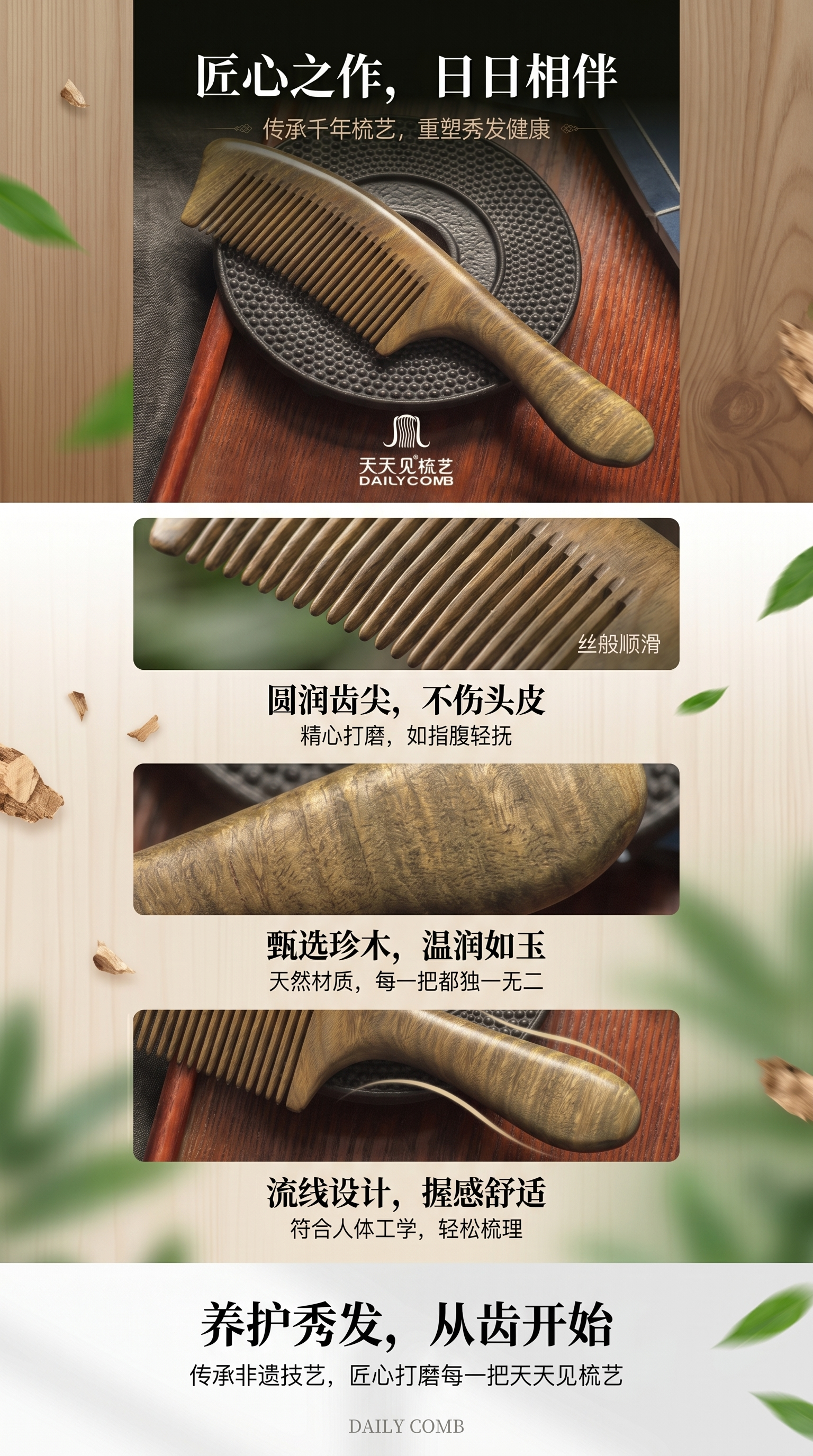 木质梳子天然按摩梳梳头神器顺滑不掉发防静电梳子225024953详情1