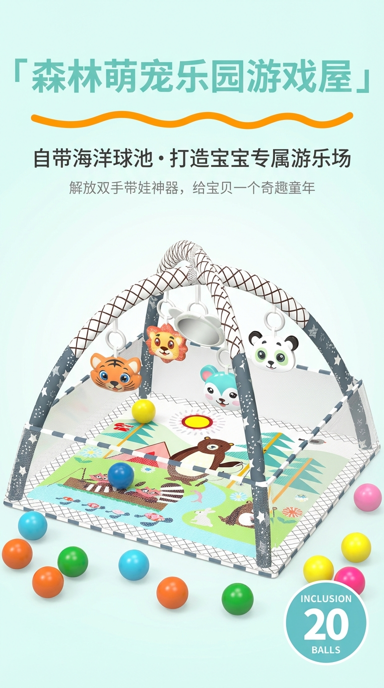 宝宝趣味爬行垫婴儿爬垫塑料超薄海绵游戏垫儿童爬爬垫子详情1