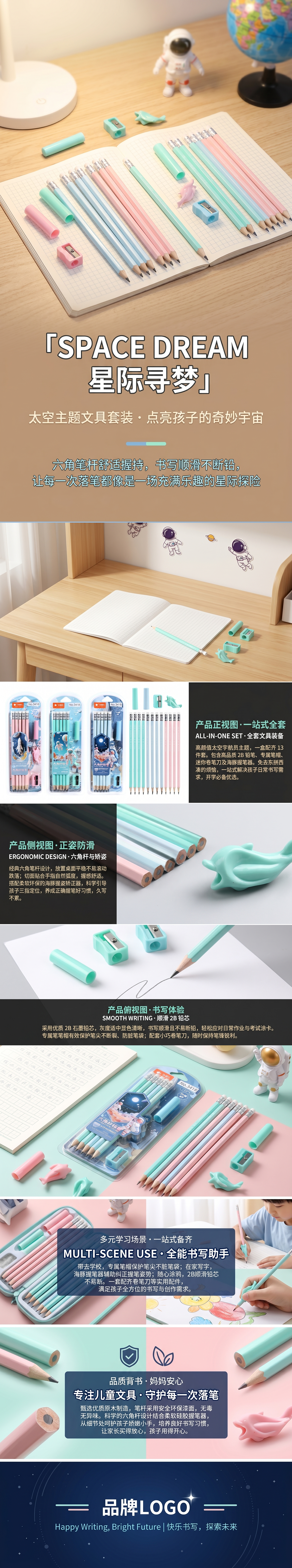 This stationery set includes pencils, pencil sharpeners, erasers and multi-functional practical student office supplies pic 1