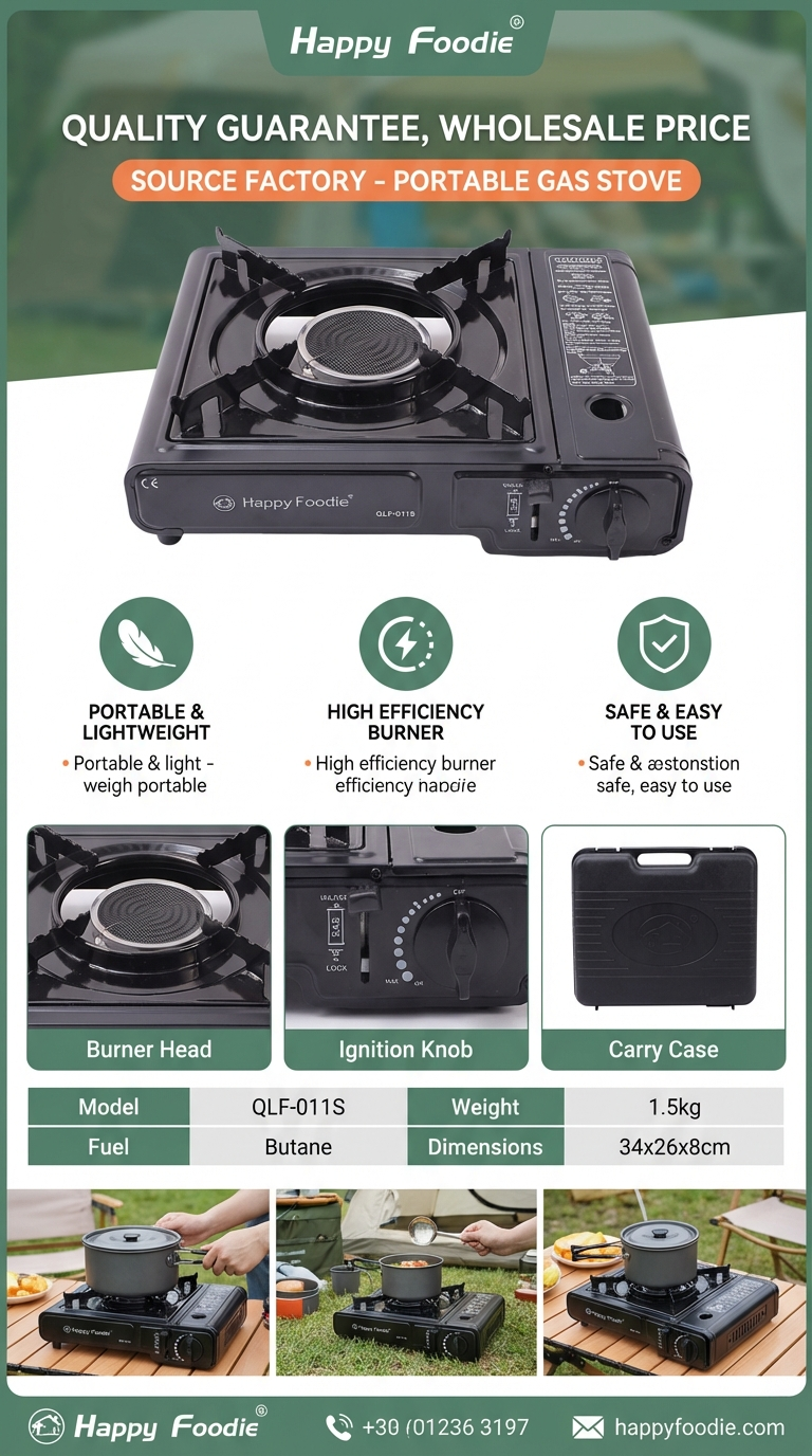Happy FoodieQLF-011s Dual-purpose Gas stove Infrared Burner Head Windproof Energy-saving Outdoor Camping Stove Gas stove Source factory pic 1